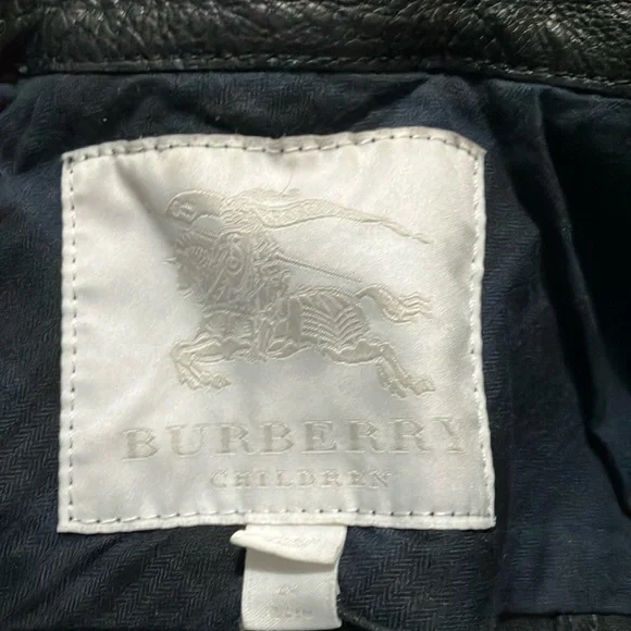 Black Leather Accent Jacket Burberry worn once ! - Picture 4 of 5